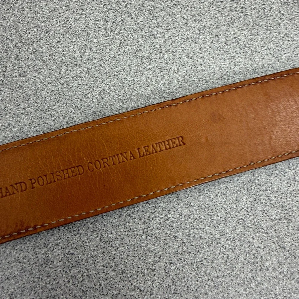 Trafalgar Belt Mens 42 Brown Cortina Leather Dress Brass Buckle USA Made 1.25